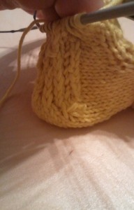 tricot chaussette talon