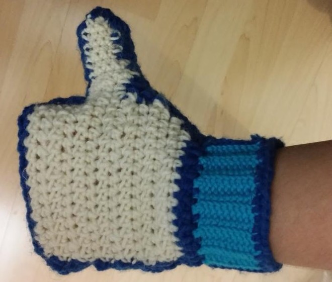 Crochet #8 : Gant j'AIME facebook