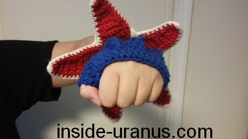 tricot crochet mitaine gant fulguropoing goldorak