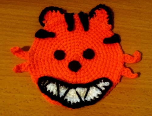 Crochet #32 : Coaster Chat Citrouille