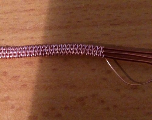 Wire weaving #2 : Bracelet en tissage soumak modifié